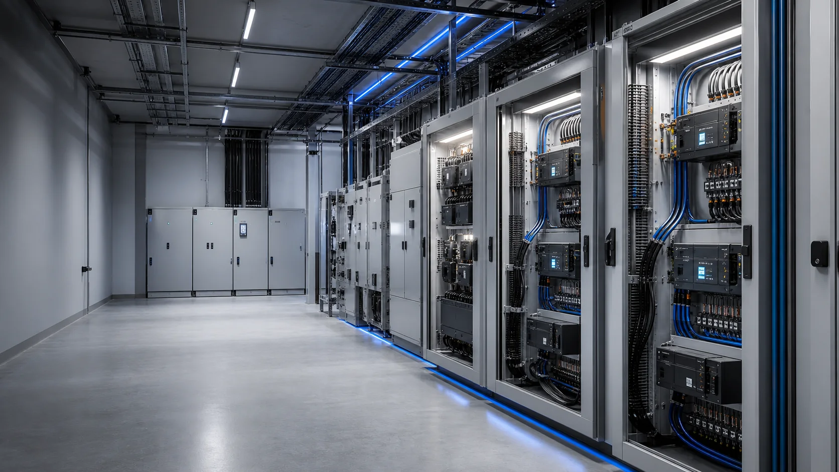 Elektrotechniker arbeitet an einer Schaltanlage – Elektrotechnik und Schaltanlagenbau von MTM Technik in Tirol